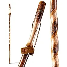 Brazos Rustic Wood Walking Stick, Twisted Hickory, Traditional Style Handle, for Men & Women, Made in the USA, 48"