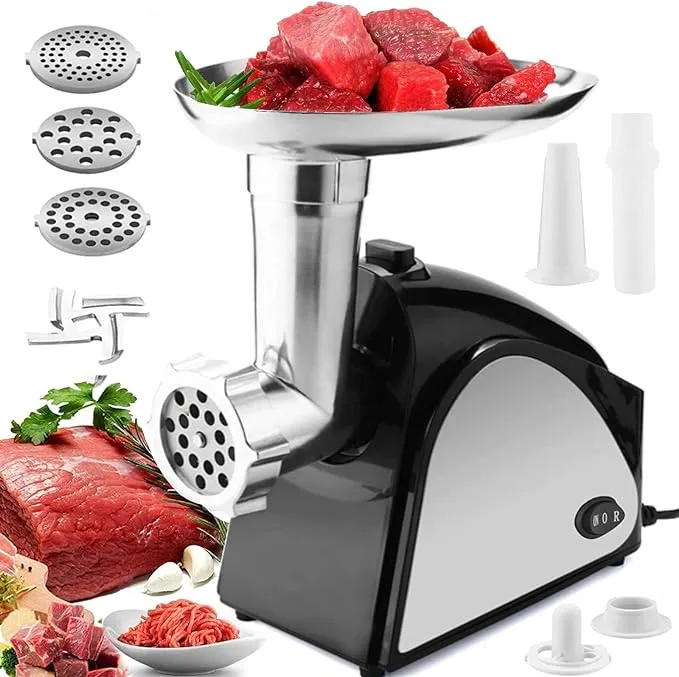 Homdox Electric Meat Grinder, 2000W Meat Mincer with 3 Grinding Plates and ...