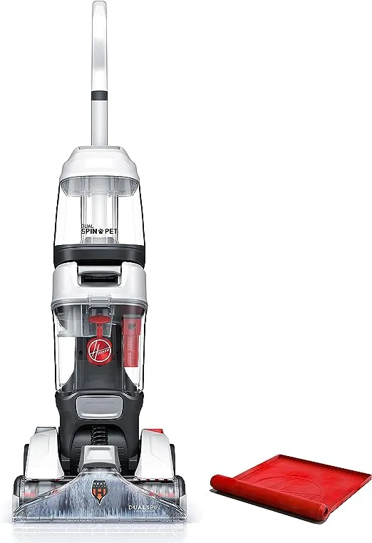 Hoover Dual Spin Pet Upright Carpet Cleaner Machine - White