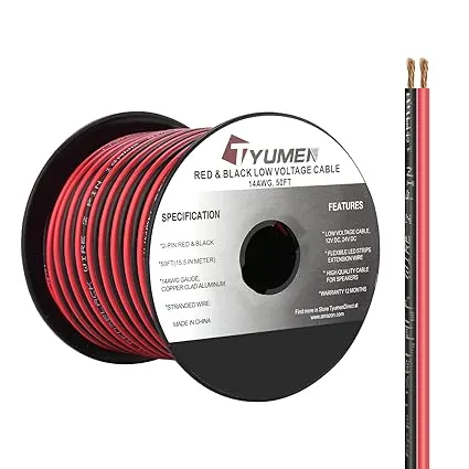 TYUMEN 100ft 14/2 Gauge Red Black Cable Hookup Electrical Wire LED Strips Extension Wire