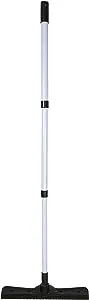 FURemover Compact Broom, Pet Hair Removal Broom with Squeegee and Telescoping Handle That Extends from 18-40 Inches, Gray/Black