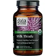 Gaia Herbs Milk Thistle - Liver Supplement & Cleanse Support for Maintaining Healthy Liver Function* - 120 Vegan Capsules (40-Day Supply)