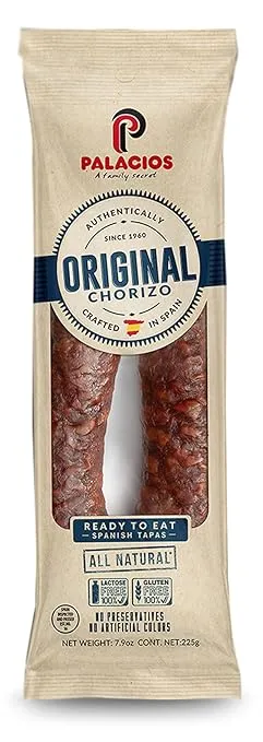 Chorizo Autentico Mild by Palacios. Imported from Spain. 7.9 Ounce