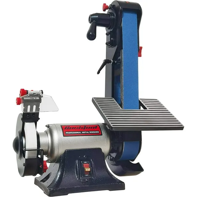 Bucktool Combo 2" x 42" Belt Sander 6" Bench Grinder, Knife Sharpener with Large Work Table BG2600 Upgraded Model