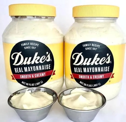 Duke's Mayonnaise, 30 Ounce Jar, (Pack of 2) Bundle with Two Stainless Steel Sauce Cups, Bundle by Chicerr