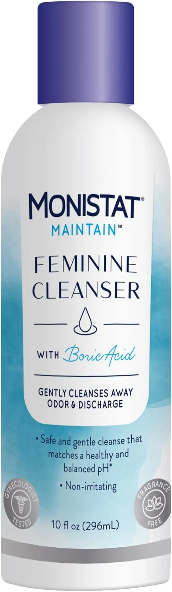 Monistat Boric Acid Feminine Cleanser, Fragrance Free Feminine Wash, 10 Fl Oz, 3 Pack