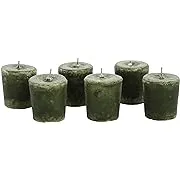 Aroma Naturals Votive Candles Essential Oil with Juniper Spruce and Basil, Evergreen Holiday, 6 Count