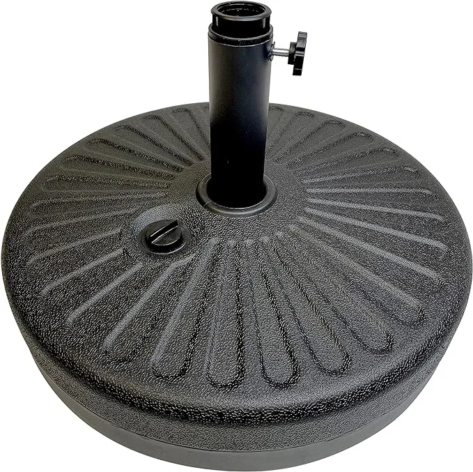 EasyGo Round Umbrella Base Weight � Black Finish �50 Pound Water or Sand Weighted Plastic Universal Stand