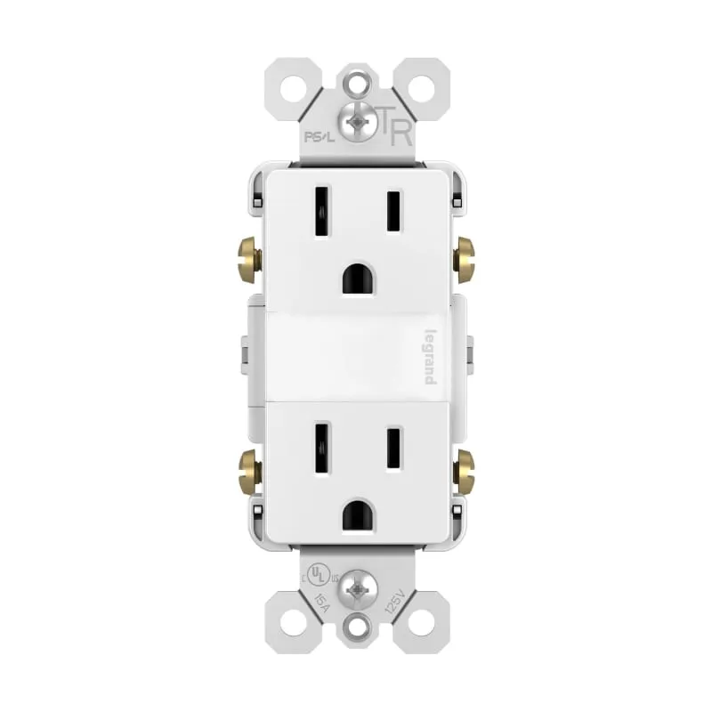 Legrand - NTL885TRNICC6 - Tamper-Resistant Outlet with Night Light - Radiant Nickel