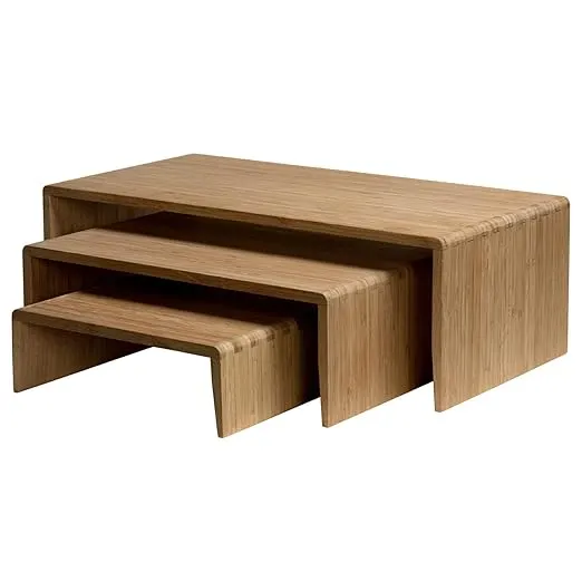 Riser Set, includes (1) 12in. x 24in. x8in., (1) 12in. x 18in. x 6in. and (1) 12in. x 12in. x 4in., bamboo, natural