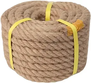 Twisted Manila Rope (3/4 in x 50 ft) Natural Jute 3/4 x 50 ft, Brown 