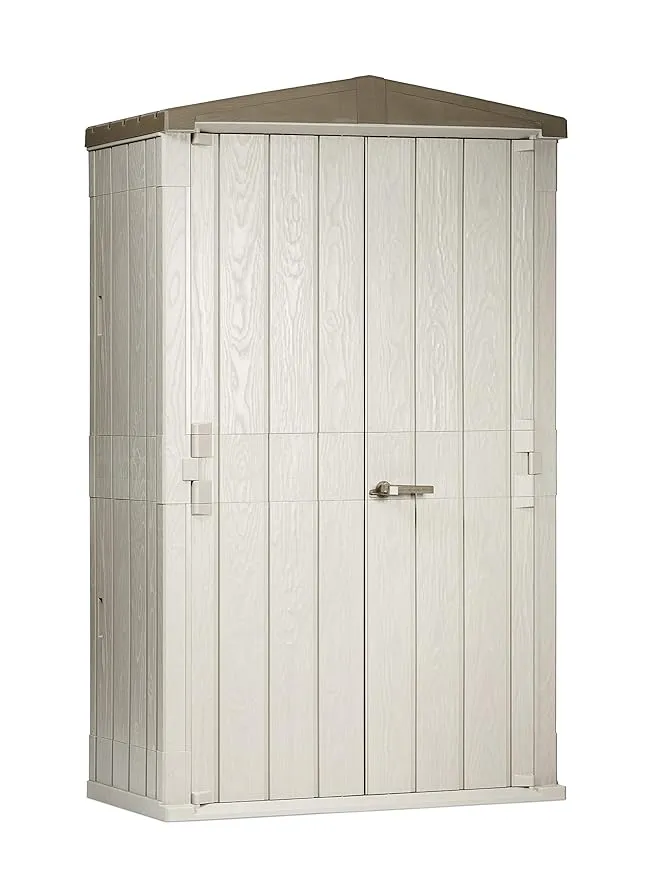 Toomax Lockable Outdoor Garden Plastic Vertical Storage Shed Cabinet, 76 Cu Ft. - 93