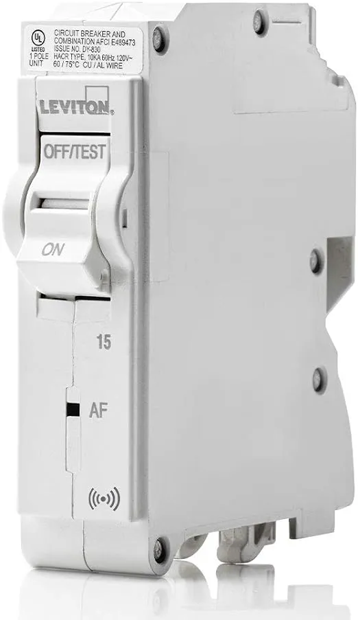 Smart Branch Circuit Breaker, AFCI/GFCI 1-Pole 15A 120V, 10KA Interrupt Rating