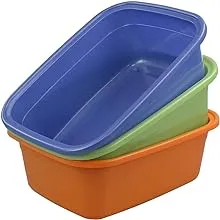 18 Quart Large Plastic Dish Pans Wash Basin Set of 3