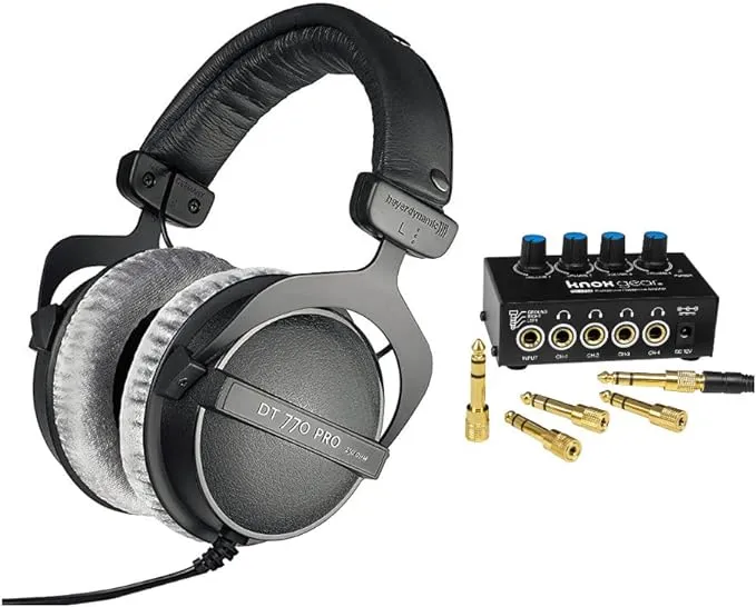 Beyerdynamic DT 770 Pro Headphones (250 Ohm) with Headphone Amplifier Bundle