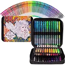 Colorya Gel Pens - 48 Metallic & Glitter Gel Pens + Carry Bag, Perfect Gel Pens for Adult Coloring Books, Sketching, Drawing, Doodling, Bullet Journals - 31 Glitter & 17 Metallic ColorsColorya Gel Pens - 48 Metallic & Glitter Gel Pens + Carry B…