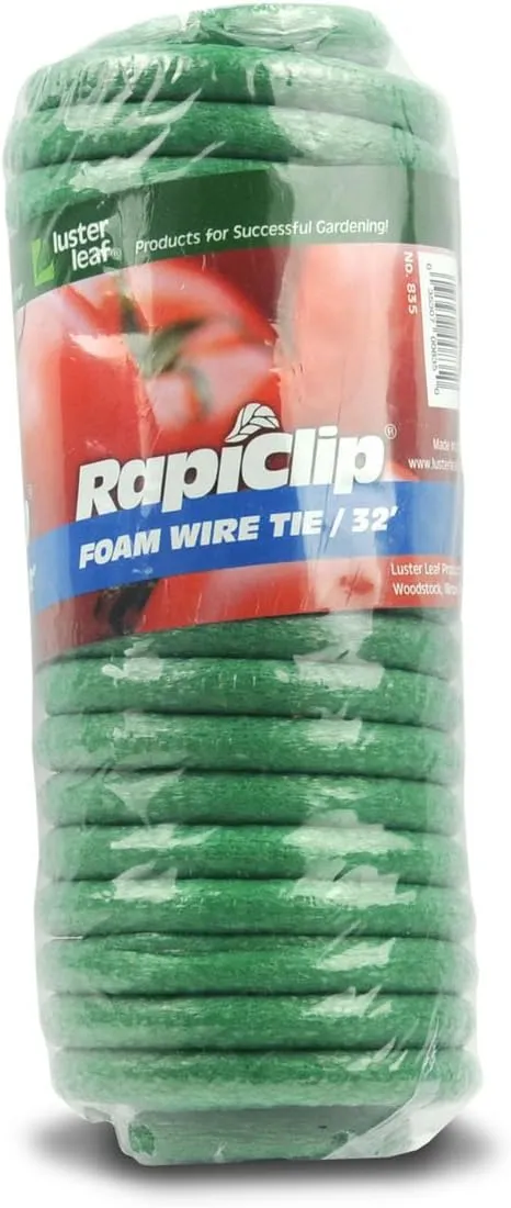 Luster Leaf 835 Rapiclip Garden Wire Plant Tie Foam Wrapped 32 Feet Green