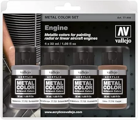 Acrylicos Vallejo Metal Color Engine Paint Set