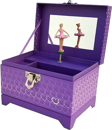 Ballerina Music Box () Heart Ballerina Music Box - Purple