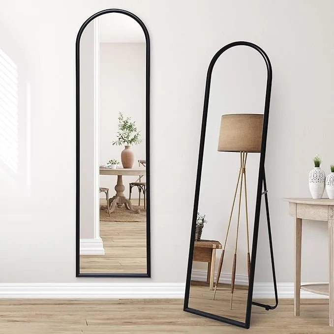 Americanflat 15x59 Black Framed Curved Arched Mirror