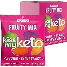 Kiss My Keto Gummies Candy – Low Carb Candy Fruity Mix, Keto Snack Pack – Healthy Candy Gummys – Vegan Candy, Keto Gummy Candy – Keto Candy Gummies (8-pack)