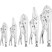 Workpro 5-Piece Locking Pliers Set(5/7/10 Inch Curved Jaw Pliers,6.5/9 Inch Long