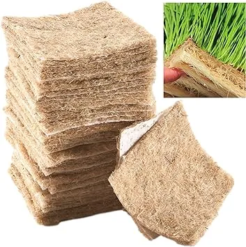 Hemp Growing Mats for Microgreen Seed Sprouting - Ideal for Seed Starter Trays, Microgreens Growing Trays, and Hydroponic Growing Systems - Fits 5 x 5 and 1020 Trays - 5” x 5” (40 Pack)