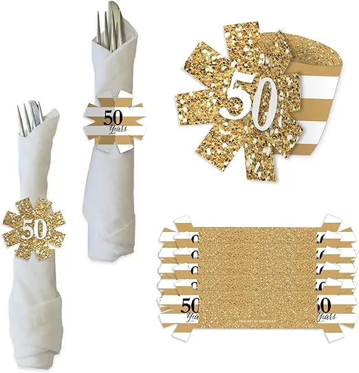 We Still Do 50th Wedding Anniversary Anniversary Party Holder Napkin Rings 24 Ct