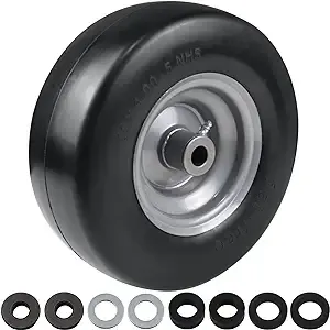 5.5&#034;... 13x6.50-6” Flat Free Lawn Mower Tire and Wheel  3/4&#034; or 5/8&#034; Bearings