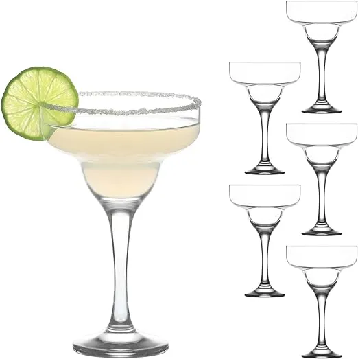 Margarita Glasses Set of 6 - Margarita Cocktail Glasses 10.25 Oz - Clear Daiquir