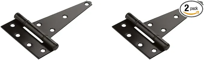 National Hardware N129-155 V286 Extra Heavy T Hinges in Black, 2 pack,6 Inch