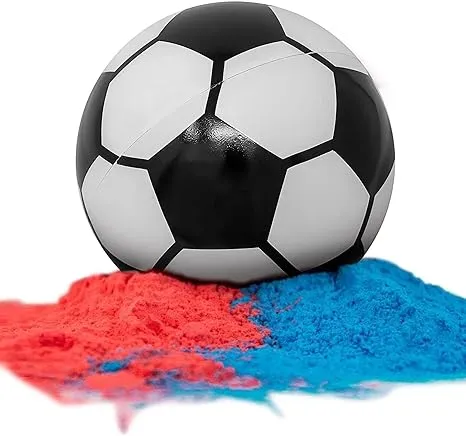 HelloBump Gender Reveal Exploding Soccer Ball Kit | Non-Toxic |Pink &amp; Blue