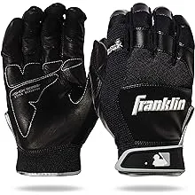 Franklin Sports Adult Shok-Sorb X Batting Gloves Black - XL