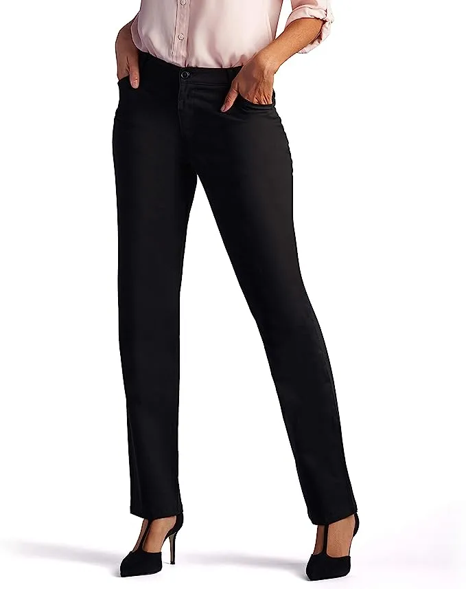 Lee Women's Relaxed Fit All Day Straight Leg Pant Black 10