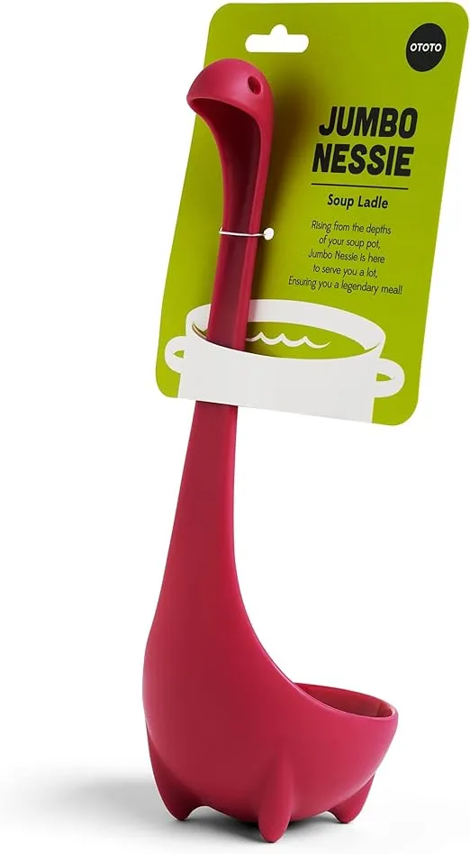 OTOTO Jumbo Nessie Soup Ladle - Big Ladles for Cooking Serving Soup Stew Gravy - BPA-Free Dishwasher Safe & Heat Resistant, Purple