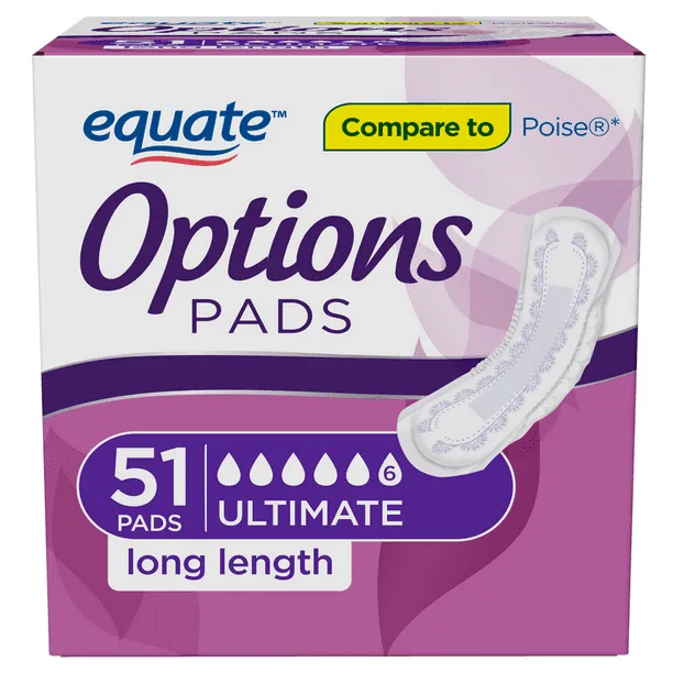 Equate Options Incontinence Pads for Women