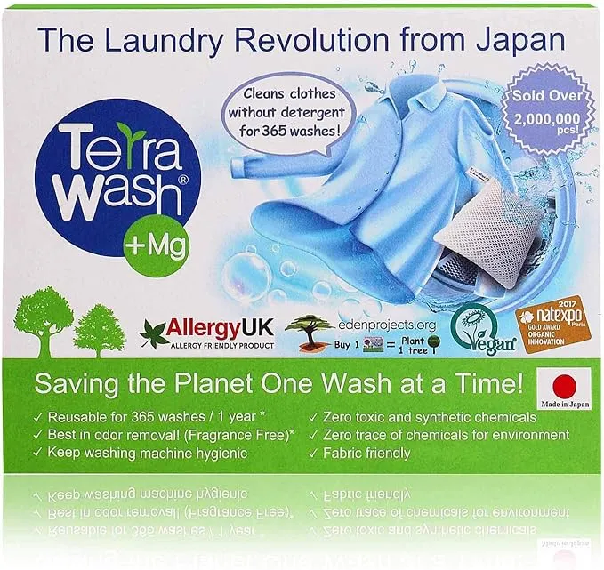 Eco Friendly Laundry Detergent Made in Japan Sensitive Skin Hypoallergenic Laundry Detergent, Organic Unscented Baby Natural Detergent Alternative Reusable for 365 washes