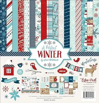 Echo Park Paper Company Perfect Winter Collection Kit, 12-x-12-Inch