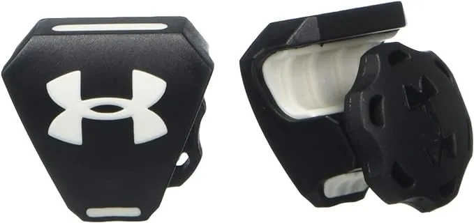 Under Armour 9900-0111T Football Helmet Visor Clips with Logo, Black/White