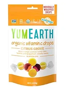 YumEarth Organic Citrus Grove Vitamin C Drops, 3.3 Ounce (Pack of 6) - Allergy Friendly, Non GMO, Gluten Free, Vegan (Packaging May Vary)