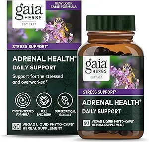 Gaia Herbs Adrenal Health DAILY SUPPORT STRESS SUPPORT 60 CAPS - EXP 11/25