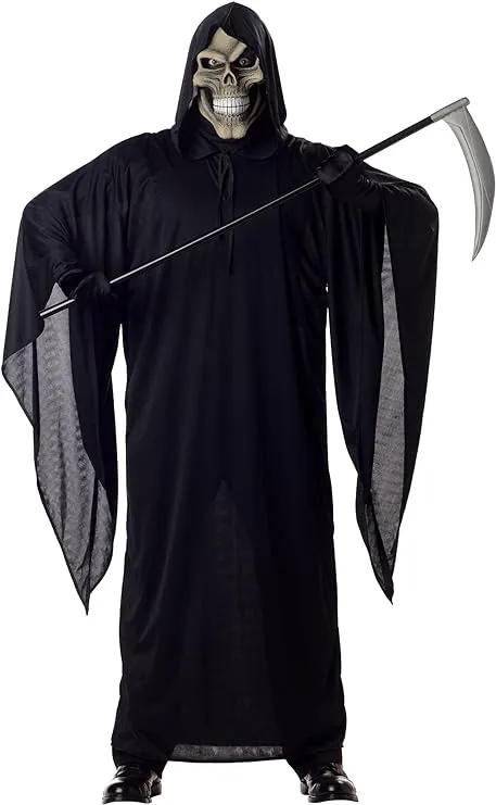 Adult Men Grim Reaper Scary Skeleton Halloween Costume