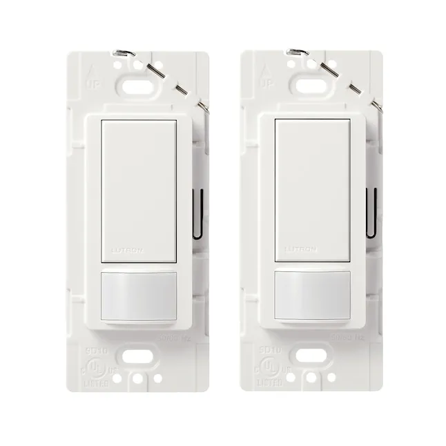 Lutron Maestro Motion Sensor Switch | 2 Amp, Single Pole | MS-OPS2H-2-WH | White (2-Pack)