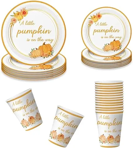 Little Pumpkin Baby Shower Party Decorations Set Serves 16, A Little Pumpkin ...