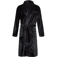 Eddie Bauer Mens' Plush Bathrobe- Soft Fleece Spa Bath Robe with 2 External Pockets and Belt for Men