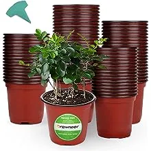 GROWNEER 120 Packs 6 Inch Plastic Plant Nursery Pots with 15 Pcs Plant Labels, Seed Starting Pot Flower Planting Container for Succulents Seedling Cuttings Transplanting Garden