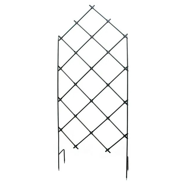 Achla Designs FT-30 Freestanding Lattice Wrought Iron Garden Trellis, Graphite