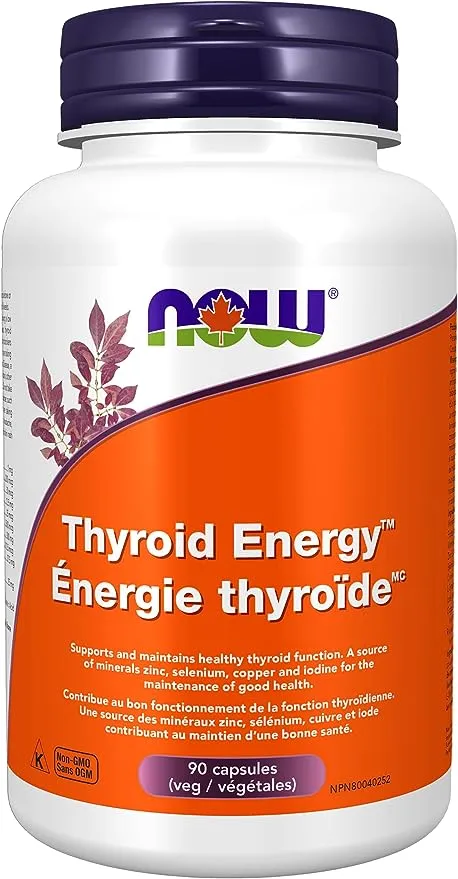 NOW Supplements, Thyroid Energy™, Iodine and Tyrosine plus Selenium, Zinc and Copper, 90 Veg Capsules