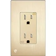 Enerlites Elite Series Decorator Receptacle Outlet Child Safe Tamper-Resistant, Self-Grounding, Residential Grade, 15A 125V, UL Listed, Wall Plate