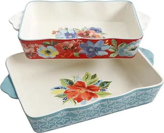 The Pioneer Woman Spring Bouquet 2-Piece Baker Set